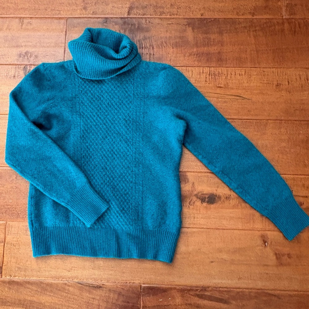 Antonio Melani‎ Cashmere Turtleneck Sweater Unisex S Teal Blue